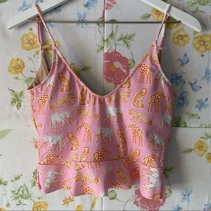 Kortni Jeane Zoo Animals Scoop Back Top